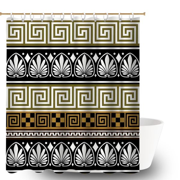 Fair Isle Waterproof Shower Curtain for Bathroom, Decorative Bath Curtain
