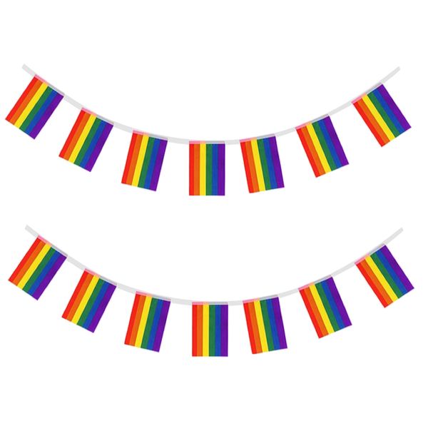 Home Party Decor LGBTQ Pride 25 Flag Garland Buntings (7m) Set Of 2