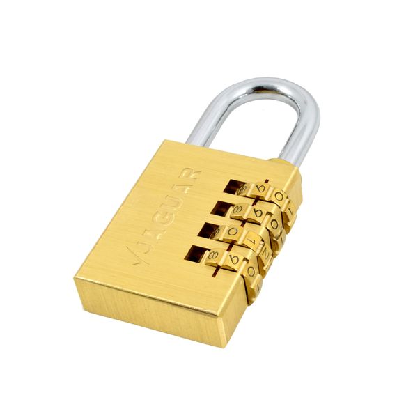 Jaguar 40mm Brass 4Dial Combination Padlock