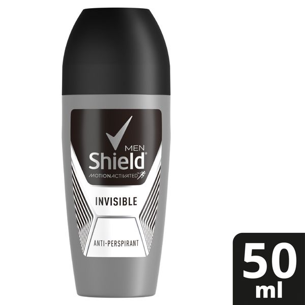 Shield Men Invisible Black &amp; White Antiperspirant Roll-On Deodorant 50ml