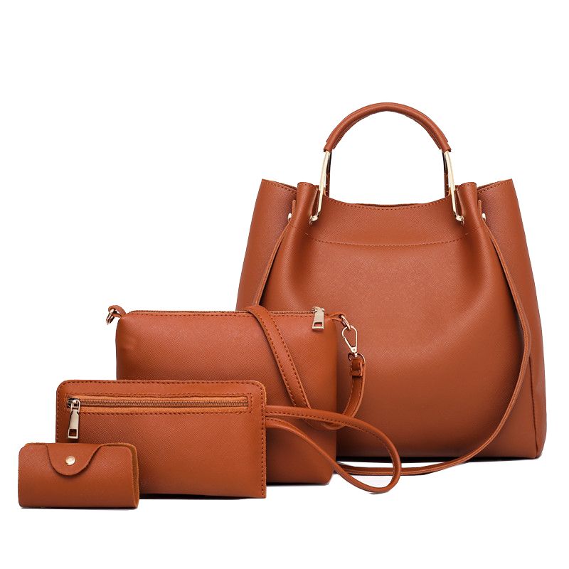 Womens 4 Pieces - Set PU Crossbody Bag Handbag Wallet Card Holder ...