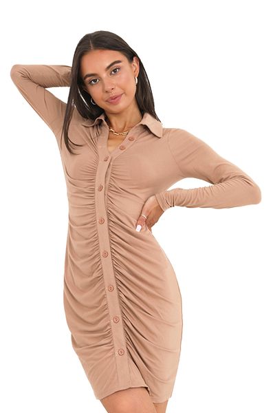 Brave Soul Women Bodycon Mini Button Through Shirt Dress