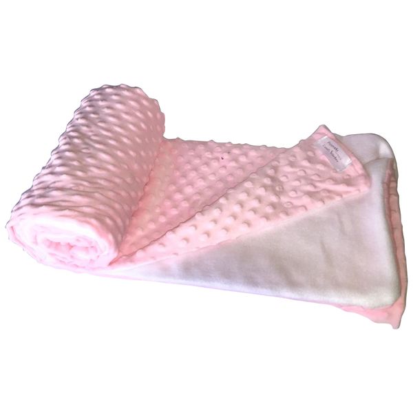 PepperSt – Plush Baby Blanket (Double-Sided) - Pink and White