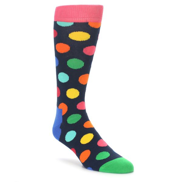 Happy Socks - Navy Multi Color Polka Dots