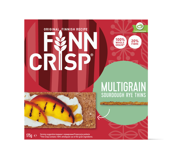 Finn Crisp Multigrain Sourdough Rye Thins 175g (Box of 9)