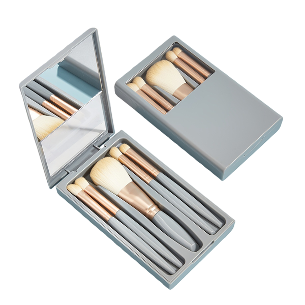 5 Travel Sets with Mirror Makeup Brushes