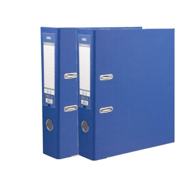 Deli Lever Arch File A4 76mm Blue, 2 packs