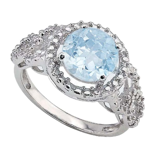 2.2 CT Gemstone Halo Ring in sterling silver