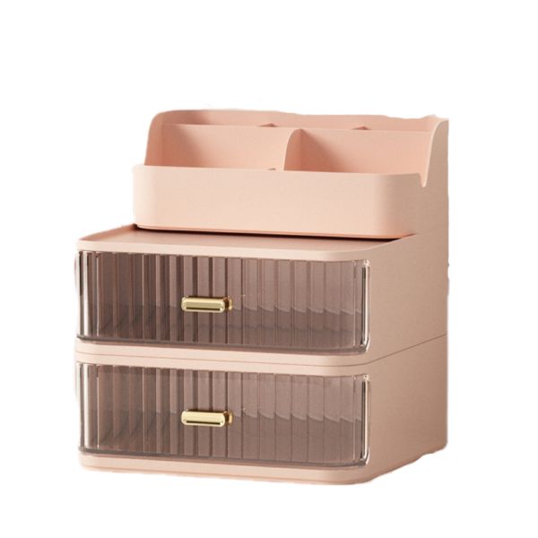 Cosmetics desktop storage pink