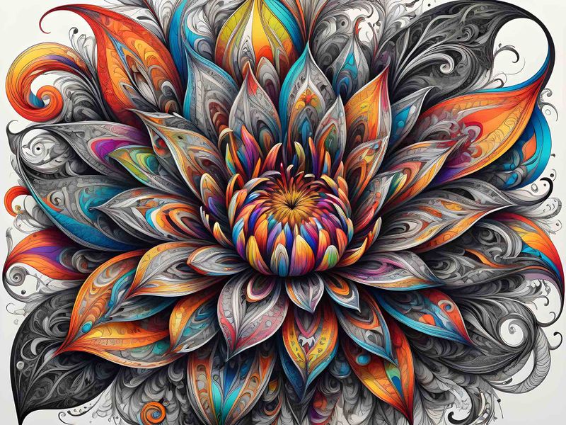 0349 Flower Colourful 2 Canvas Wall Art