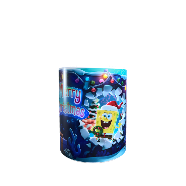SpongeBob 3D Christmas Ceramic Mug - Fun Festive Gift for Fans, Kids