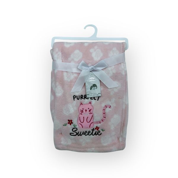 Mothers Choice Printed Flannel Baby Blanket - Girls Cat
