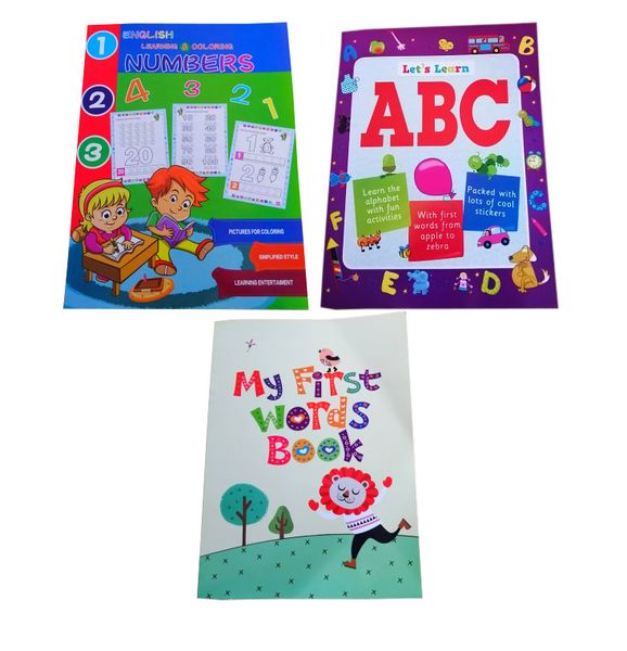 Toddler Early Learning 3 book Set For English, Math and Coloring