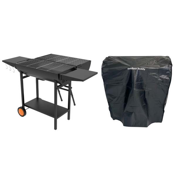 Outdoor Buddy - Dual-Flame Barrel Braai &amp; PU Cover
