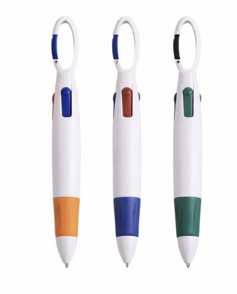Pack of 3 Retractable Pen 4-in-1 Multicolor with Hook Ballpoint Stationery