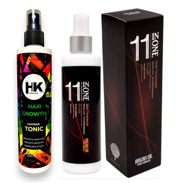 HK Caffeine Tonic &amp; Argan Oil 11-in-One Leave-In Growth Duo