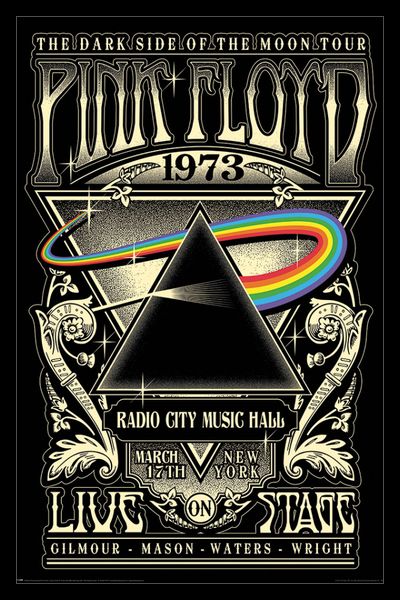 Pink Floyd (1973) Poster with Black Frame