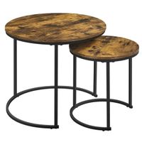 Nesting Coffee Table Set of 2 End Table for Living Room