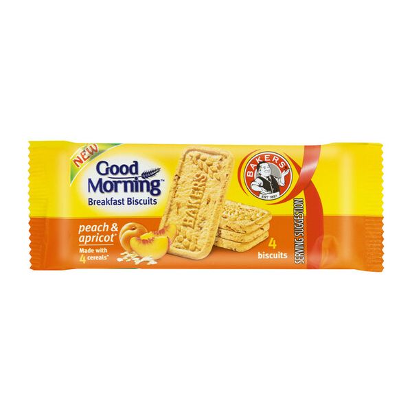 Bakers Good Morning Peach &amp; Apricot Biscuits - 16 x 50g
