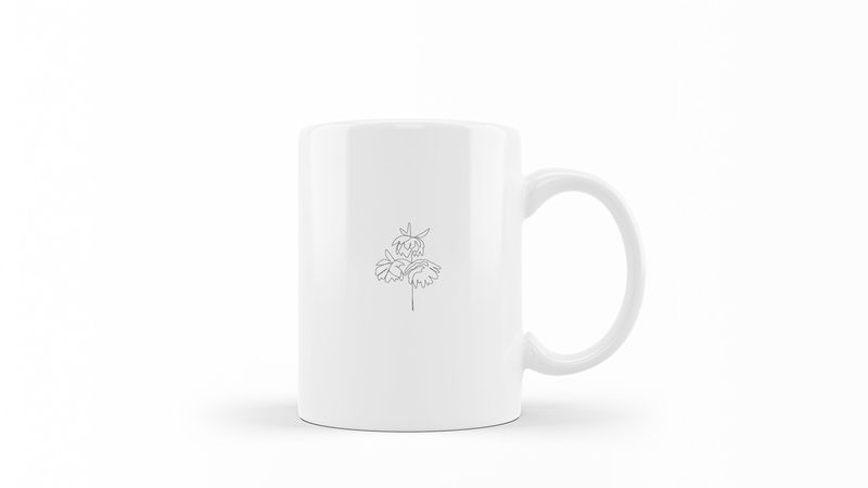 Designer Line Art Coffee Mug - Abstract Flower 19