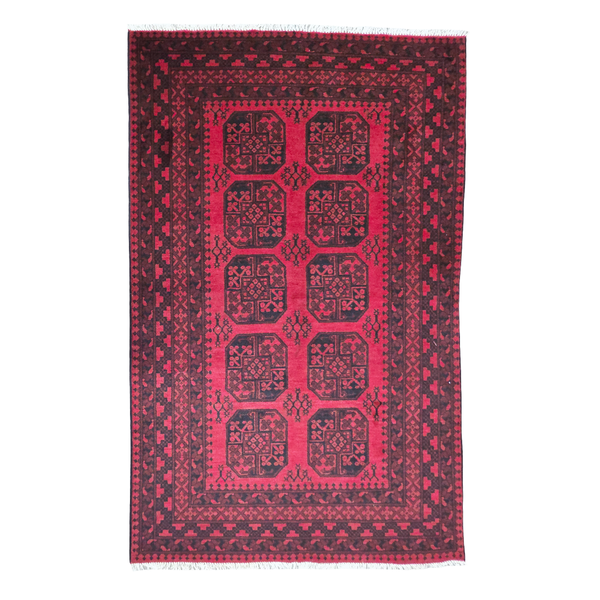 Carpet Express &amp; Decor/HandMade Dark Red Afghan Carpet - 198 x 155cm