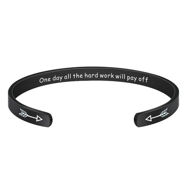 Woman Bracelet Inspirational Engraved Cuff Bangle