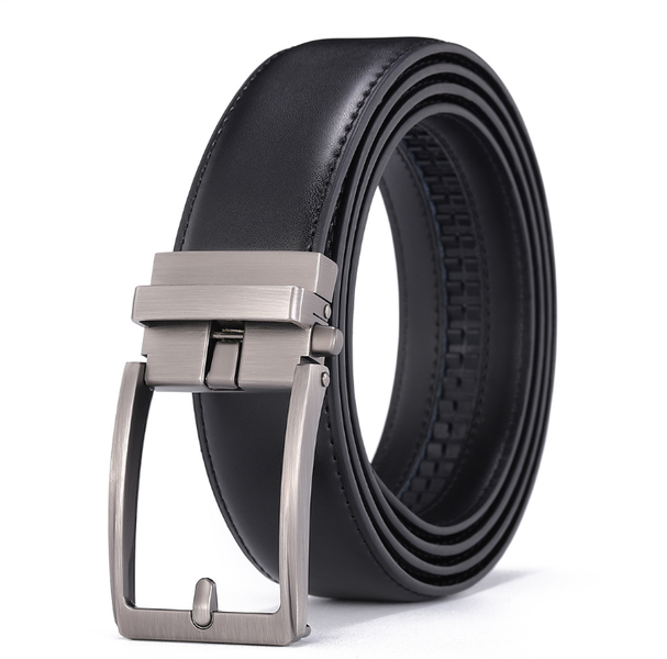 Belt, Genuine Leather Automatic Buckle, Black, 115cm