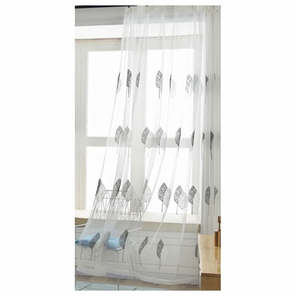 Double Tree Voile - Grey &amp; White - Taped image