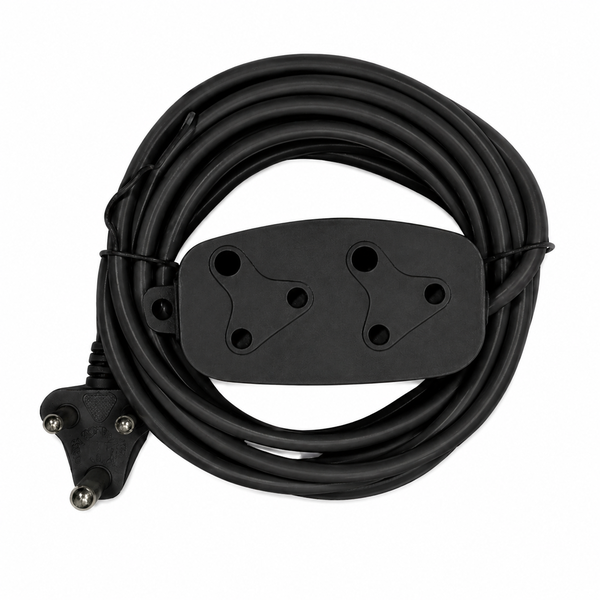 Electrosense 10m Extension Cord Side by Side Heavy Duty 3 Pin Black