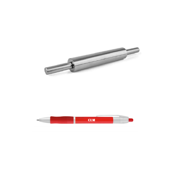 Stainless Steel Rolling Pin - with CLM Pen