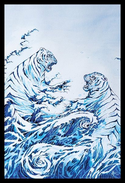 Marc Allante - The Crashing Waves Poster with Black Frame