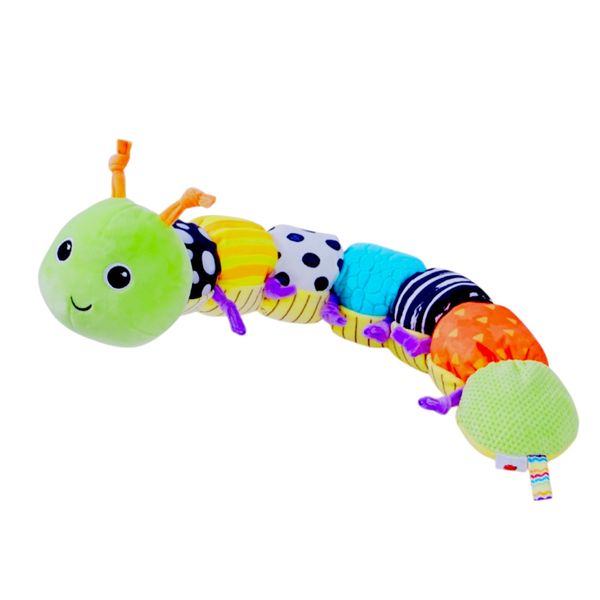 Plush Caterpillar Soft Sensory Toy with Rattle, Crinkle &amp; Growth Chart-56cm