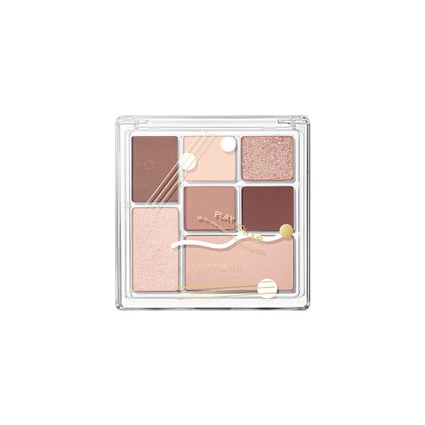 Seven-Color Earth-Tone Blush Highlight Contour Eyeshadow Palette