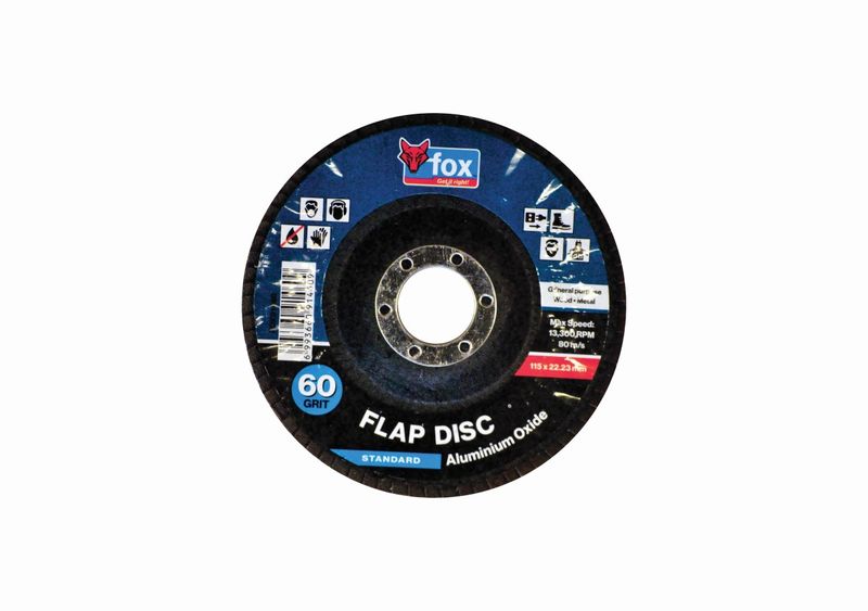FOX Abrasive Flap Disc 115mm Aluminium Oxide 60G PRO