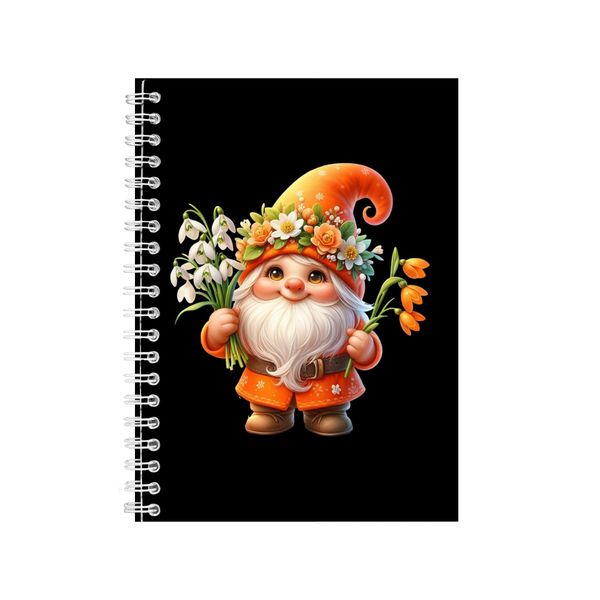 Orange Flowers A5 Notebook Spiral Lined Notepad image