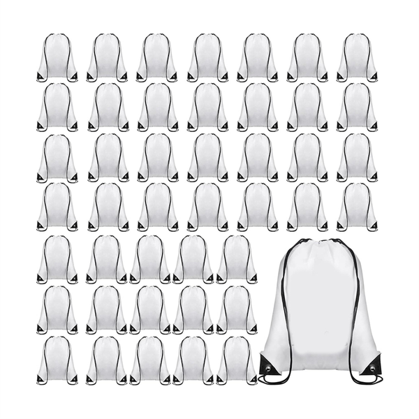 25 Pcs Sublimation Drawstring Bags Bulk White Blank