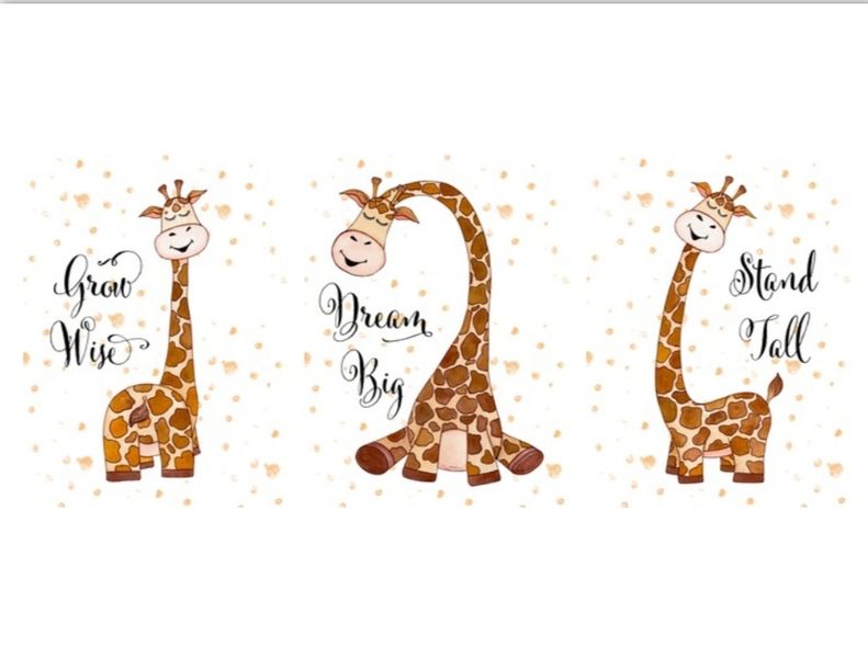Little Leila - 3 tall, wise, big Giraffe prints - A3 Cardstock
