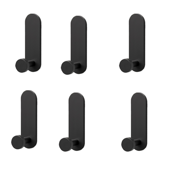 6 Pieces Self-Adhesive Metal Wall Hooks No Drill Towel Holder - Easy Inst