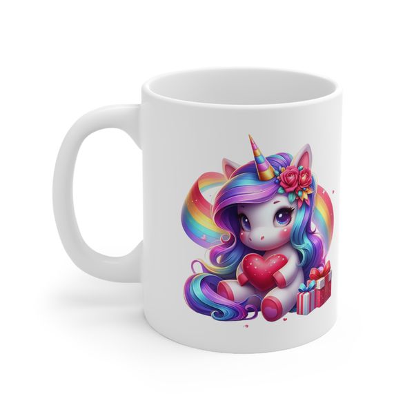 Rainbow Hearts Unicorn Mug