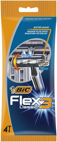 BIC Flex 3 Classic Disposable Men's Razors - Pack of 4