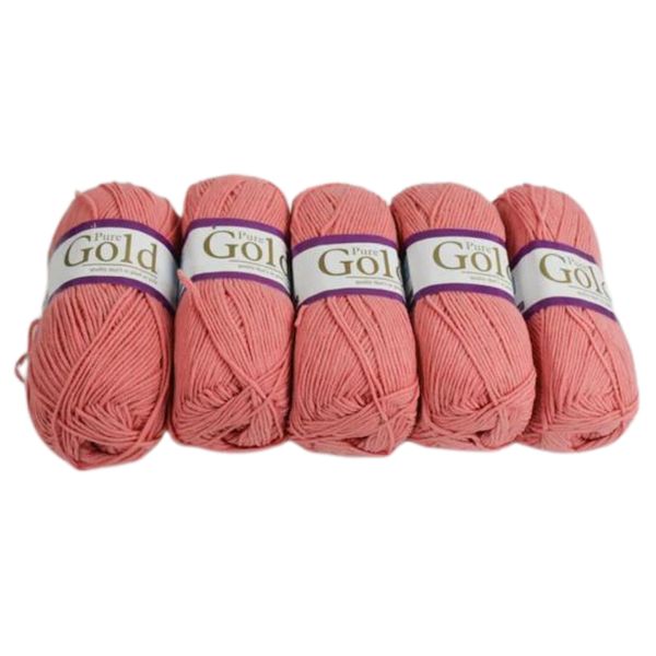 Pure Gold DK Soft Acrylic Yarn (5 x 100g)