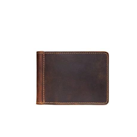 Premium Men's Slim Genuine Leather Wallet with Money Clip - Ultra-Thin Image