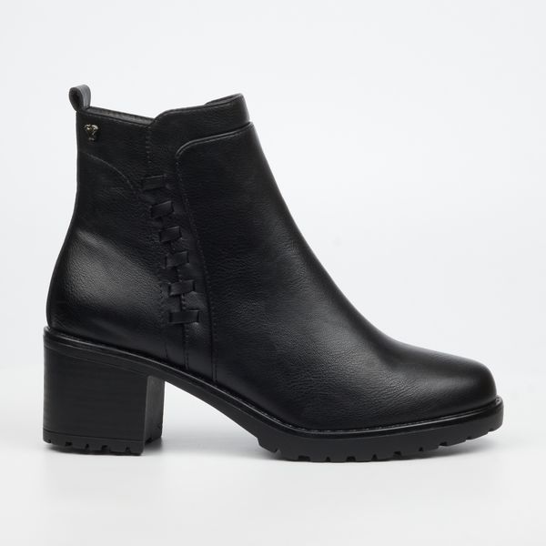 Butterfly Feet Noxer 7 Women Faux Leather Ankle Heel Boots - Black
