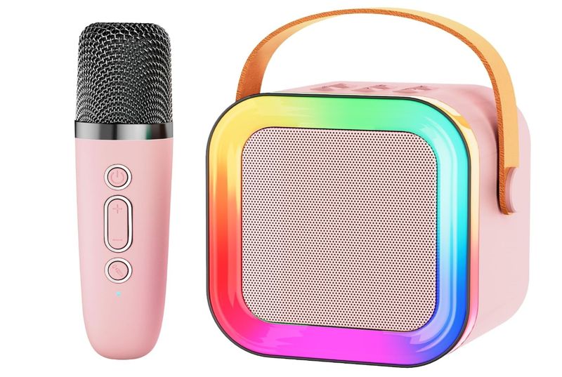 Mini Karaoke Machine Speaker for Kids Adults,Portable Bluetooth with 1 Mic
