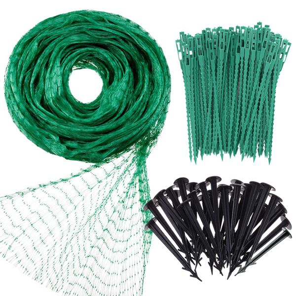 16.4Ft x 33Ft Green Anti Bird Protection Net With 50 Ties And 20 Tacks