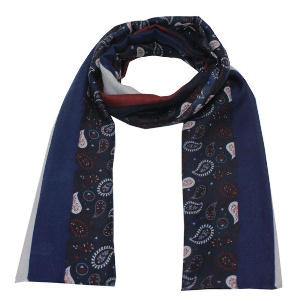 Blackcherry Printed Scarf-Navy/Burgundy/White