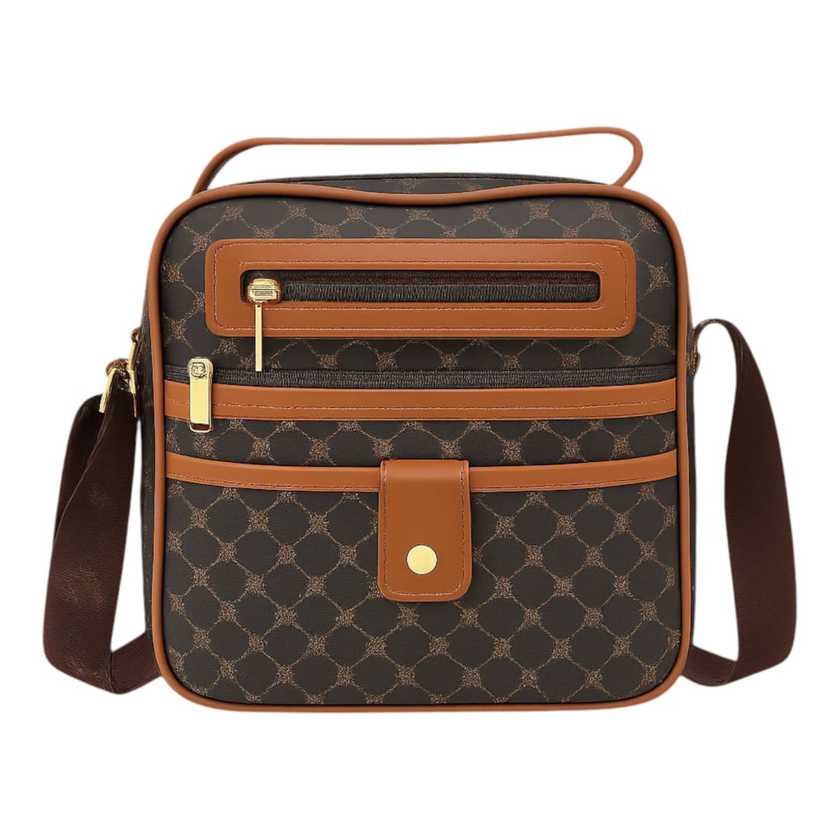 Luxury Patterned Crossbody Bag with Gold Hardware & Adjustable Strap ST034