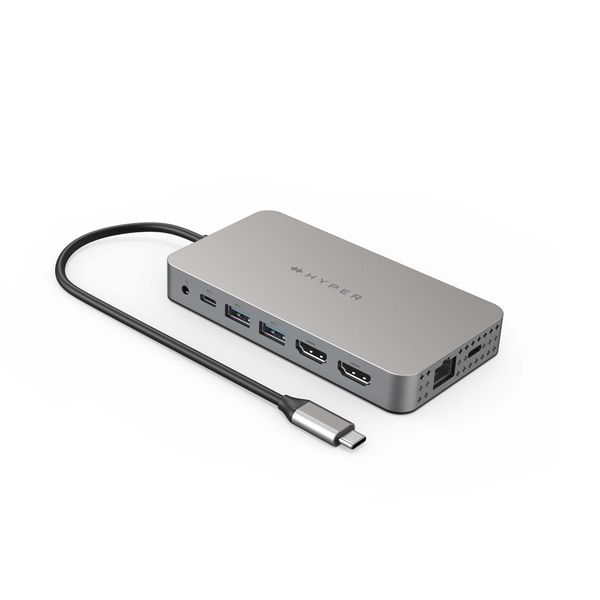 HyperDrive Dual 4K HDMI 10-in-1 USB-C Hub For M1/M2/M3 MacBooks - Silver