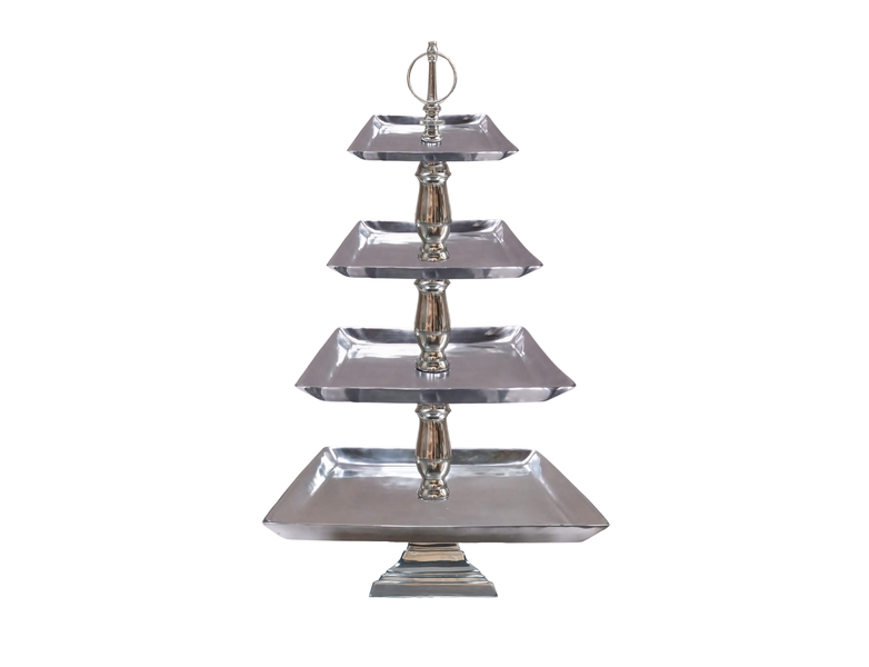 4-Tier Square Cake / Cup Cake stand with Square Base - 94cm