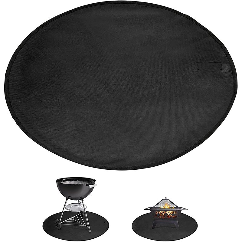 Fire Resistant Mat Heat Resistant Round Flame Retardant Mat-Black ...